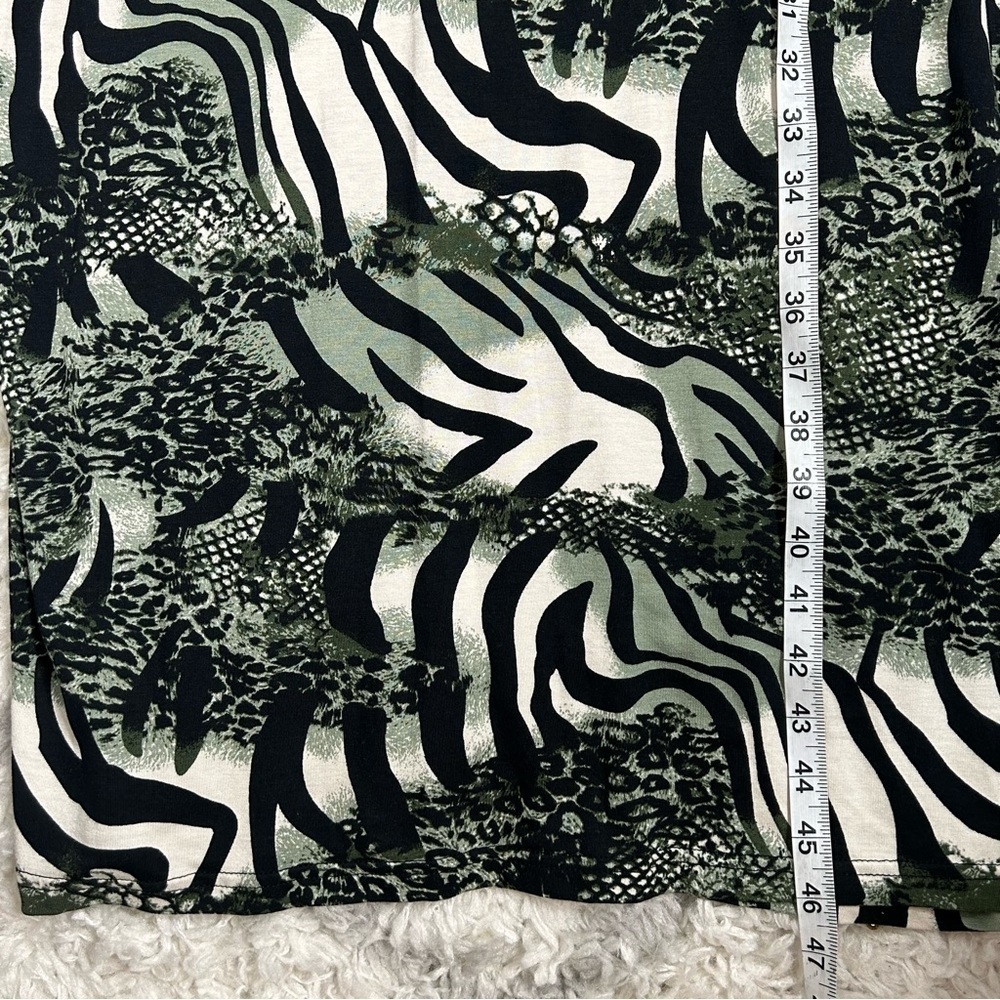 Isle Jacobsen Abstract Animal Print Long Sleeve Jersey Knit Lagenlook Midi Dress - Picture 13 of 13